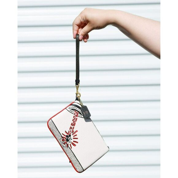 NWT Coach x UFO strike Mickey Wristlet Card Wallet - Picture 2 of 13